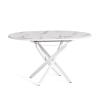 Стол MANZANA ЛДСП, HPL, металл, мрамор светлый, белый