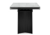 Стол стеклянный Вейв 140(200)х80 кристл белый мрамор, черный
