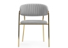 Стул на металлокаркасе Kamelia велюр светло-серый, золотой