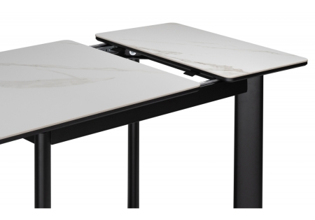 Керамический стол Кина 90(130)х65х76 белый, черный