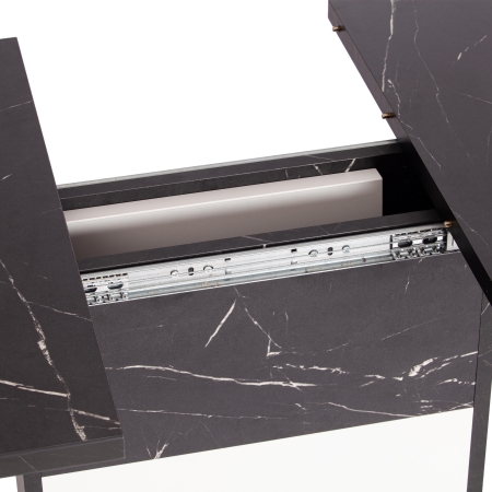 Стол обеденный SMART ЛДСП, 105-140х68,6х75 см, мрамор блэк роял, белый