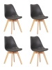 Набор 4 шт Стул обеденный JERRY SOFT, ножки светлый бук сиденья темно-серый (G-04)