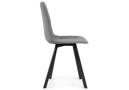 Обеденная группа Эделин светло-серый, бетон, черный матовый