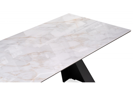 Керамический стол Стиг 180(230)х90х77 серый, черный