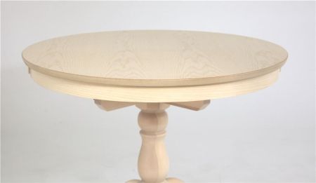 Стол круглый раздвижной из массива дерева беленый дуб