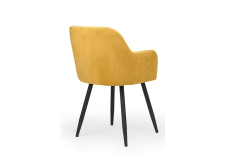 Стул на металлокаркасе Инфини 360 горчичный (ocean 016), черный