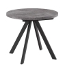 Стол круглый раздвижной "RONDO-90" дымчатая керамика, черный 90/125