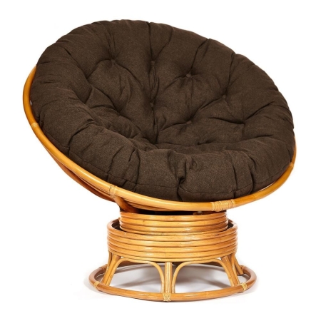 Кресло-качалка "PAPASAN" w 23/01 B / с подушкой /Honey (мед), ткань Коричневый, 3М7-147