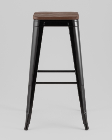 Стул барный TOLIX черный глянцевый + темное дерево KD