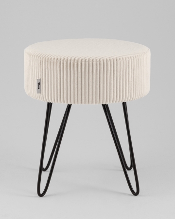 Пуф Спейси велюр рельефный молочный