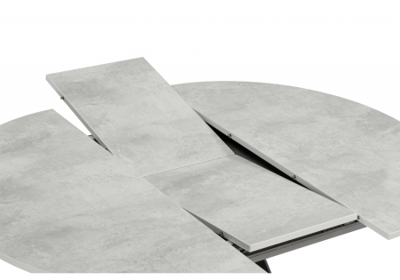 Стол деревянный Карпер 90(120) бетон метрополитан, черный матовый