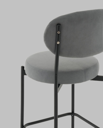 Стул полубарный Бриф DD велюр серый
