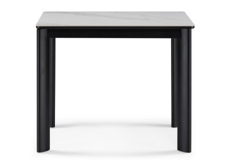 Керамический стол Кина 90(130)х65х76 белый, черный