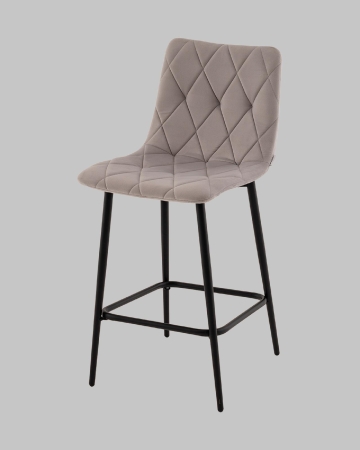 Стул полубарный Одди Diamond велюр светло-серый