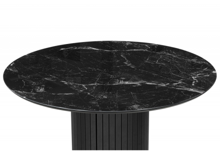 Стол стеклянный Гравент 110 черный мрамор, черная пленка, черный