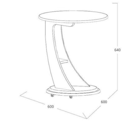 Подкатной столик "Акцент-2" молочный дуб Вис