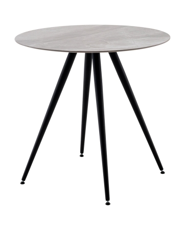 Стол Ники с круглой столешницей из керамики Italian light grey 800
