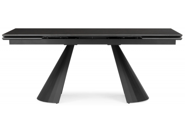 Керамический стол Шелтон 180(260)x90 massa ink gray, черный