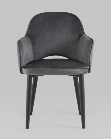 Стул Венера ткань и металл, серый и черный