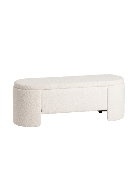 Банкетка Taks с местом для хранения букле белый