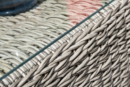 Журнальный столик "Лунго" плетеный (гиацинт), серый