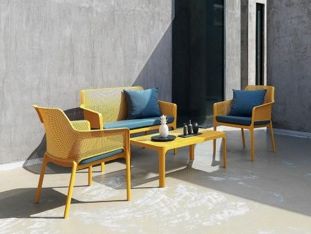 Диван пластиковый Net Bench желтый