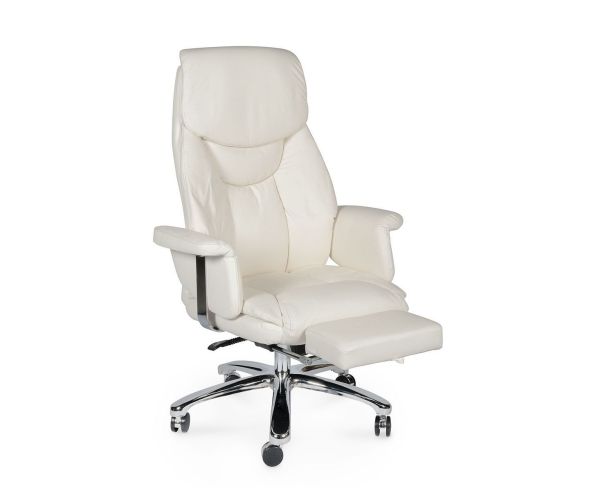 Кресло офисное Парламент ivory, сталь и хром, слоновая кость, экокожа Кресло офисное Парламент ivory, сталь и хром, слоновая кость, экокожа