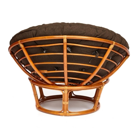 Кресло "PAPASAN" 23/01 W, с подушкой, коньяк, ткань коричневая 3М7-147