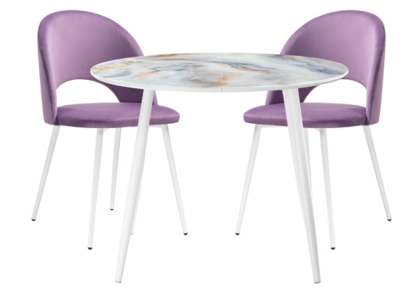 Обеденная группа Николет сиреневый, кианит, белый