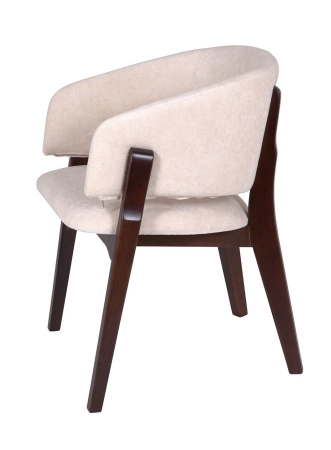 Кресло Милана темный тон, ткань ваниль