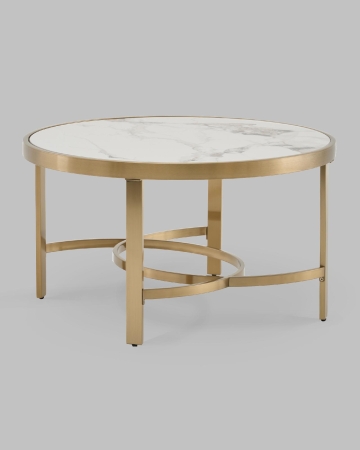 Журнальный столик Адриана 80*80 см светлая керамика