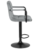 Набор 2 шт Стул барный KRUGER ARM BLACK, серый велюр (MJ9-75)