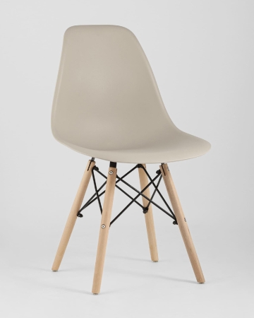 Стул Eames Style DSW бежевый x4 (разборный каркас)