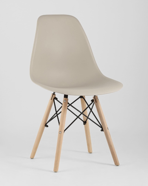 Стул Eames Style DSW бежевый x4 (разборный каркас)