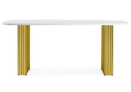 Стол деревянный Бавария B 200 х 90 белая пленка шагрень, золото