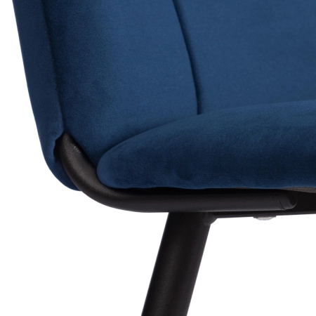 Стул обеденный Asti синий, велюр и металл, мягкое сиденье, без подлокотников