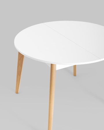 Стол Rondo 100-135*100 бук/белый