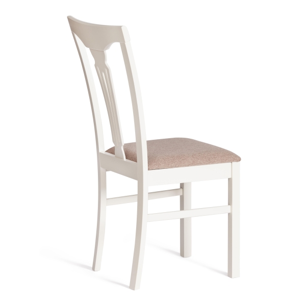 Стул Гермес (Hermes) дерево гевея, 43х49х94 см, слоновая кость, ткань серая