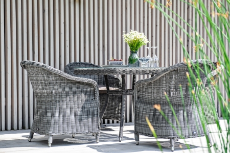 "Фредо" обеденная группа плетеная, цвет графит "Фредо" обеденная группа плетеная, цвет графит