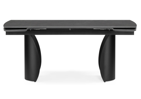 Керамический стол Готланд 180(240)х90х79 серый, черный