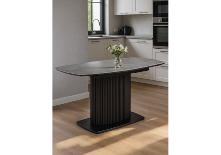 Керамический стол Фестер 140(180)х80 larka grey, черный