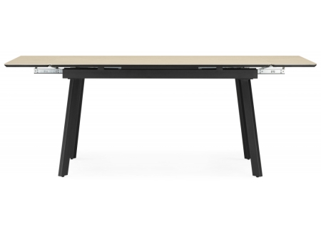 Керамический стол Норман 140(200)х80 okara light yellow, черный