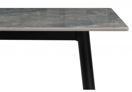 Керамический стол Rion 120 серый мрамор, черный