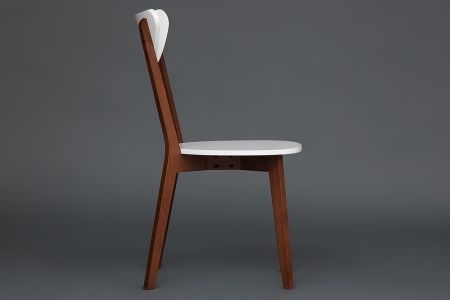 Стул жесткое сиденье MAXI (Макси) белый, коричневый