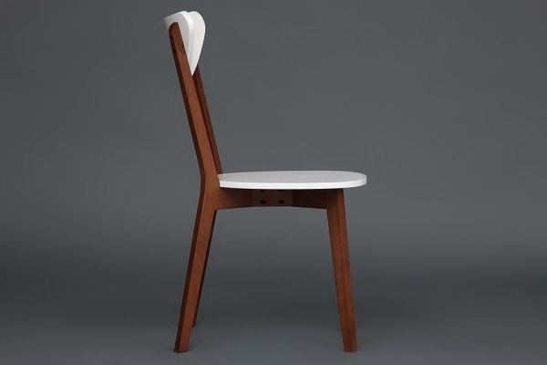 Стул жесткое сиденье MAXI (Макси) белый, коричневый