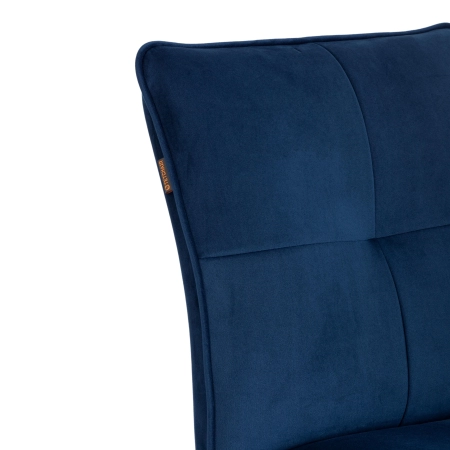 Стул обеденный Sweet синий, велюр и металл, мягкое сиденье, без подлокотников