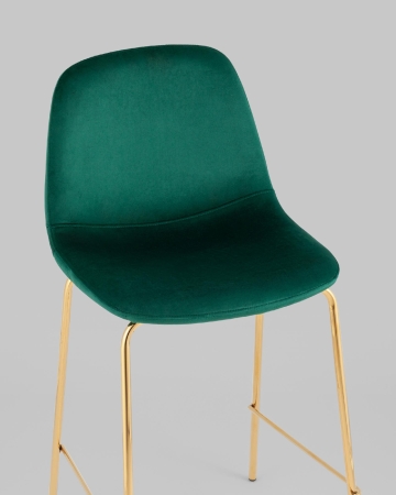 Стул полубарный Валенсия SN ткань зеленый золотые ножки