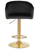 Стул барный DARCY золотой SHINY, черный велюр с золотыми пайетками