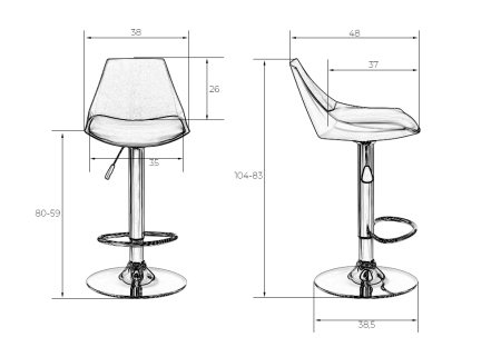 Набор 2 шт Стул барный ROCKY черный