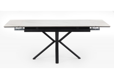 Керамический стол Старлайт 140(200)х80 snow alpin white, черный